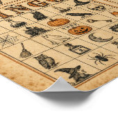 Vintage-Halloween-Bingo-Karten Poster (Ecke)