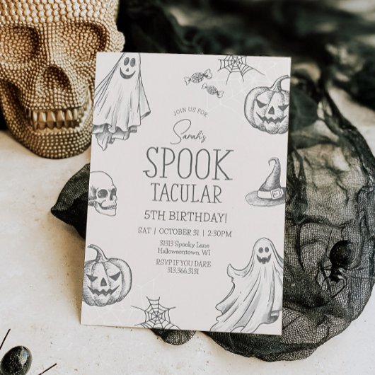 Vintage Halloween Birthday Invitation Any Age Einladung