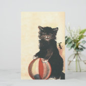 Vintage HALLOWEEN Black Cat Briefpapier (Stehend Vorderseite)