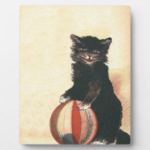 Vintage HALLOWEEN Black Cat Fotoplatte