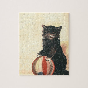Vintage HALLOWEEN Black Cat Puzzle