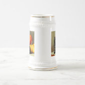 Vintage Halloween Black Cat und Pumpkins Bierglas (Mittel)