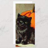 Vintage Halloween Black Cat und Pumpkins Card (Vorne/Hinten)