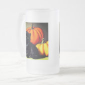 Vintage Halloween Black Cat und Pumpkins Mattglas Bierglas (Vorderseite Links)