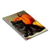 Vintage Halloween Black Cat und Pumpkins Notizblock (Rechte Seite)