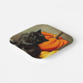 Vintage Halloween Black Cat und Pumpkins Pappteller (Gewinkelt)