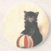 Vintage HALLOWEEN Black Cat Untersetzer (Vorne)