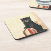 Vintage HALLOWEEN Black Cat Untersetzer (Linke Seite)
