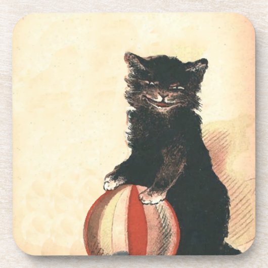 Vintage HALLOWEEN Black Cat Untersetzer (Vorderseite)