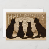 Vintage Halloween Black Cats Einladungskarte Einladung (Vorne/Hinten)