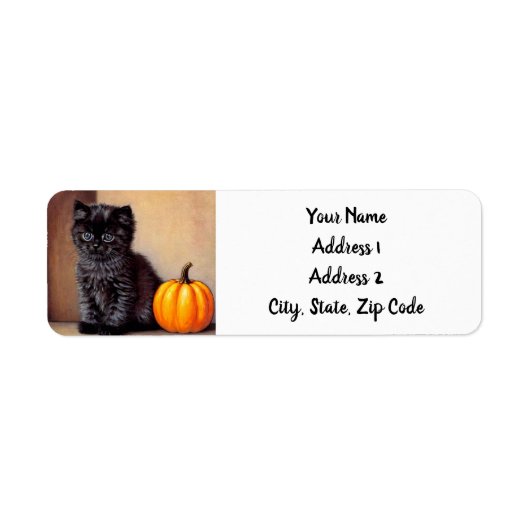 Vintage Halloween Black Kitten Illustration (Vorne)