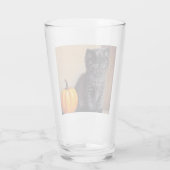 Vintage Halloween Black Kitten Illustration Glas (Rückseite)