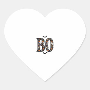 Vintage-Halloween-Boo-Doodle-Vektordesign_1 Herz-Aufkleber