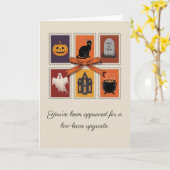 Vintage Halloween-Boom-Geisterkarte Karte (Gelbe Blume)
