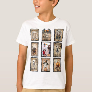 Vintage Halloween-Briefmarke, Foto hinzufügen T-Shirt