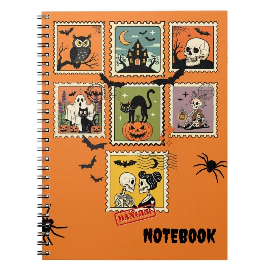 Vintage Halloween-Briefmarke Notizblock (Vorderseite)