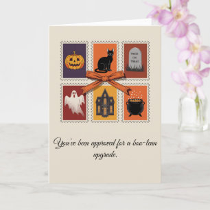 Vintage-Halloween-Bu-Geist-Karten gefaltet Karte