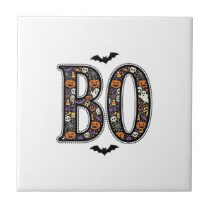 Vintage-Halloween-Buh-Doodle-Vektordesign_1 Fliese