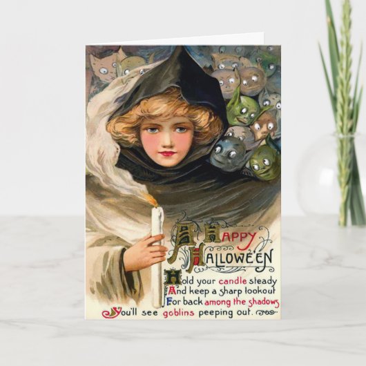 Vintage Halloween Card Feiertagskarte (Vorderseite)