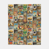 Vintage Halloween Cards Collage Fleece Blanket (Vorderseite)