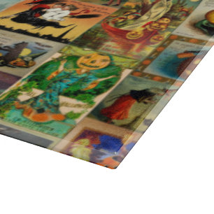 Vintage Halloween Cards Collage Schneidebrett