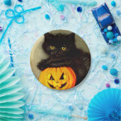 Vintage Halloween Cat and Jack-o’-Laterne Pappteller (Party)