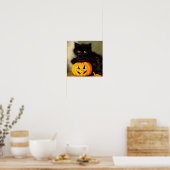 Vintage Halloween Cat and Jack-o’-Laterne Poster (Küche)