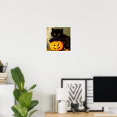 Vintage Halloween Cat and Jack-o’-Laterne Poster (Heimbüro)