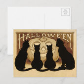 Vintage Halloween Cats Postkarte (Vorne/Hinten)