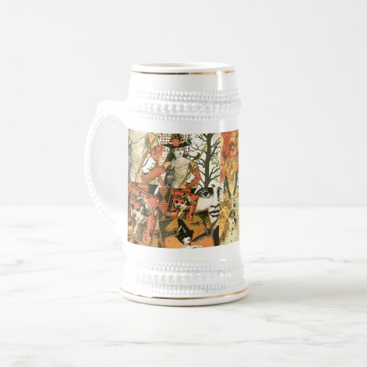 Vintage Halloween-Collage Bierglas (Vorderseite Links)