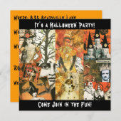 Vintage Halloween-Collage Einladung (Vorne/Hinten)