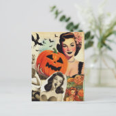 Vintage Halloween-Collage-Illustration Postkarte (Stehend Vorderseite)