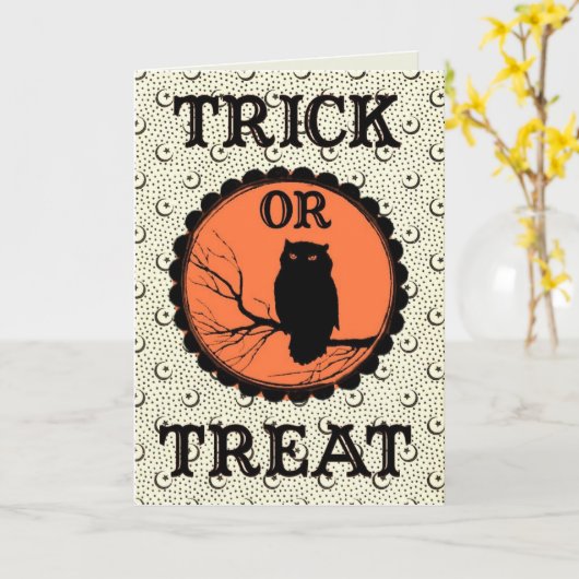 Vintage Halloween-Collage - Karte (Gelbe Blume)