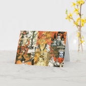 Vintage Halloween-Collage Karte (Gelbe Blume)