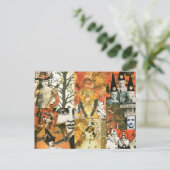Vintage Halloween-Collage Postkarte (Stehend Vorderseite)