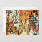 Vintage Halloween-Collage Postkarte (Vorne/Hinten)
