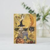 Vintage Halloween-Collagen-Postkarte Feiertagspostkarte (Stehend Vorderseite)