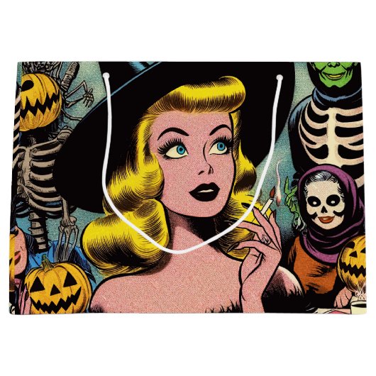 Vintage Halloween-Comicen Große Geschenktüte (Vorderseite)