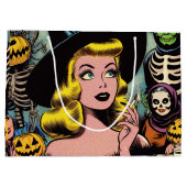 Vintage Halloween-Comicen Große Geschenktüte (Rückseite)