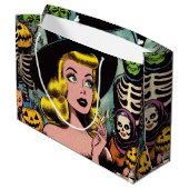 Vintage Halloween-Comicen Große Geschenktüte (Rückseite Schrägansicht)