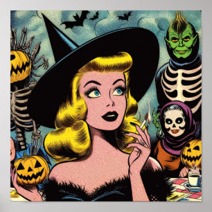Vintage Halloween-Comicen Poster