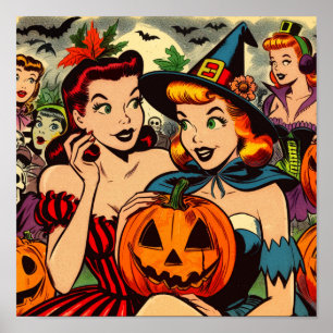 Vintage Halloween-Comicen Poster