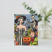 Vintage Halloween-Comicen Postkarte (Stehend Vorderseite)