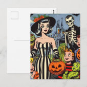 Vintage Halloween-Comicen Postkarte (Vorne/Hinten)