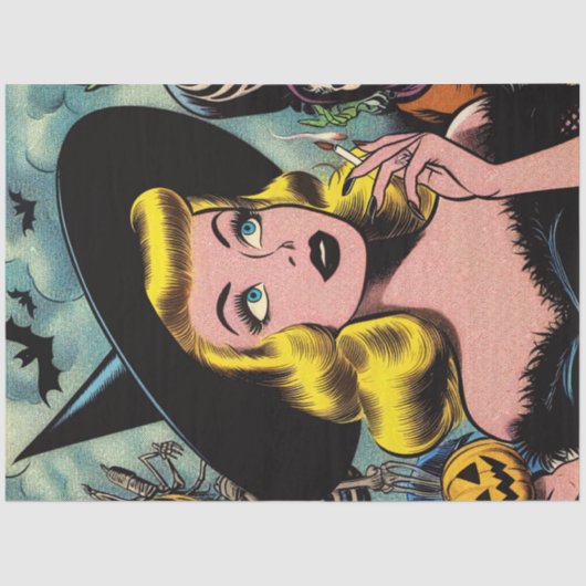 Vintage Halloween-Comicen Seidenpapier (Vorderseite)