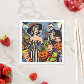 Vintage Halloween-Comicen Serviette (Beispiel)