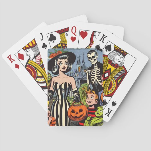 Vintage Halloween-Comicen Spielkarten (Rückseite)
