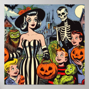 Vintage-Halloween-Comics Poster