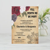 Vintage Halloween Couple Dusche Hochzeit Einladung (Stehend Vorderseite)