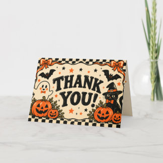 Vintage-Halloween-Dankeskarten | Süßer Geist-Kürbi Dankeskarte